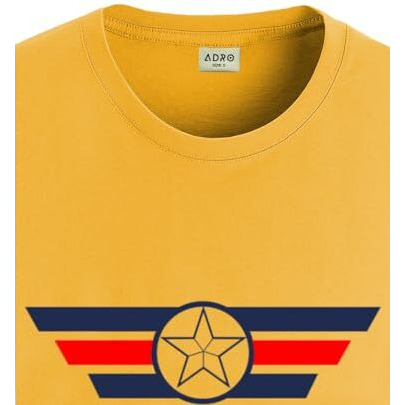 Adro Men's Solid Regular Fit T-Shirt (Rn24-Cap-Mu_Mustard