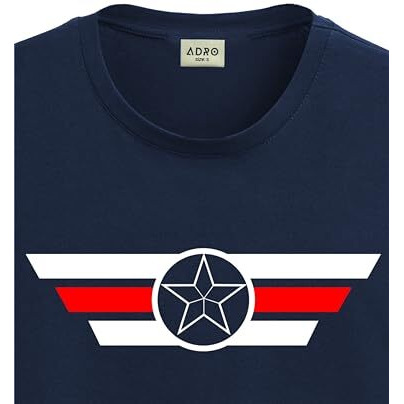 Adro Men's Solid Regular Fit T-Shirt (Rn24-Cap-Nb_Navy Blue