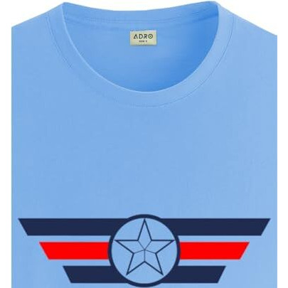 Adro Men's Solid Regular Fit T-Shirt (Rn24-Cap-Sk_Sky Blue