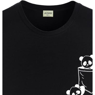 Adro Men's Solid Regular Fit T-Shirt (Rn24-Poc-Bl_Black