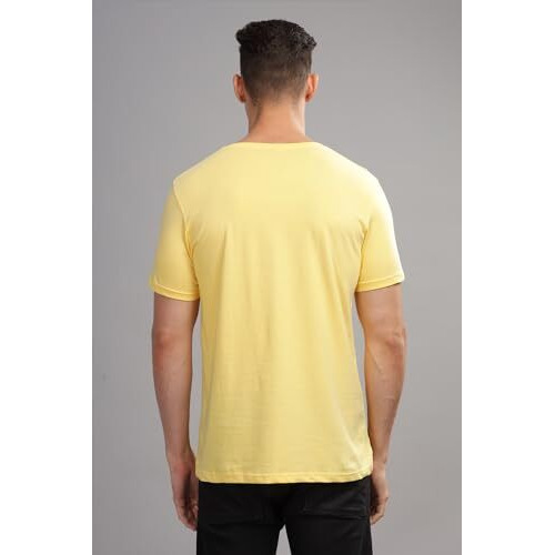Adro Tshirt For Men | Printed T Shirt For Men | 100% Cotton T-Shirt |Printed T Shirt | T-Shirts | Rn24-Poc-Ly-M Light Yellow