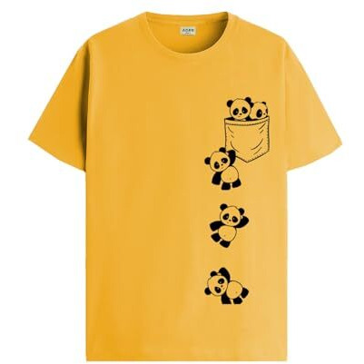 Adro Men's Solid Regular Fit T-Shirt (Rn24-Poc-Mu_Mustard