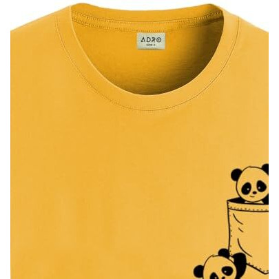 Adro Men's Solid Regular Fit T-Shirt (Rn24-Poc-Mu_Mustard