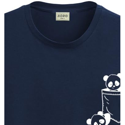 Adro Men's Solid Regular Fit T-Shirt (Rn24-Poc-Nb_Navy Blue