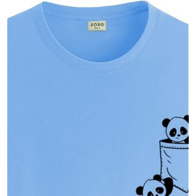 Adro Tshirt For Men | Printed T Shirt For Men | 100% Cotton T-Shirt |Printed T Shirt | T-Shirts | Rn24-Poc-Sk-L Sky Blue