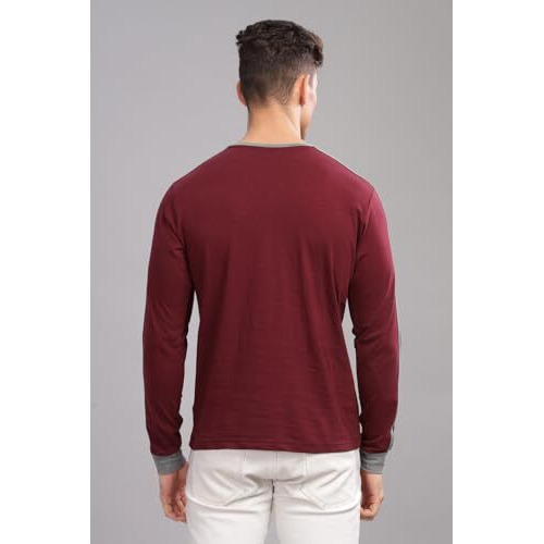 Adro Full Sleeve Tshirt For Men | Full T Shirt For Men | 100% Slub Cotton Tshirt | Full Sleeve T-Shirt | Mens Full Sleeves T Shirts |Fr3-24-Mar-Mr-L Maroon