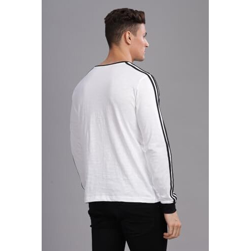Adro Full Sleeve Tshirt For Men | Full T Shirt For Men | 100% Slub Cotton Tshirt | Full Sleeve T-Shirt | Mens Full Sleeves T Shirts |Fr3-24-Whi-Wh-Xl White
