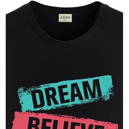 Adro Men's Solid Regular Fit T-Shirt (Rn24-Dba-Bl_Black
