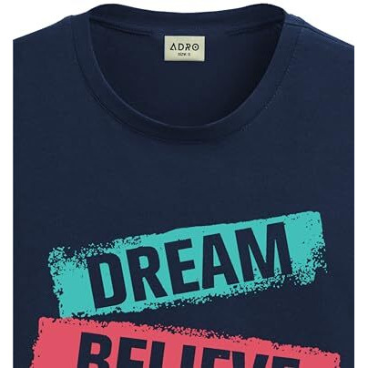 Adro Men's Solid Regular Fit T-Shirt (Rn24-Dba-Nb_Navy Blue