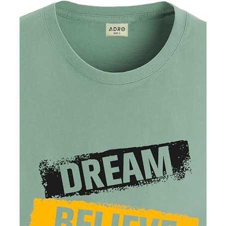 Adro Men's Solid Regular Fit T-Shirt (Rn24-Dba-Pt_Pista