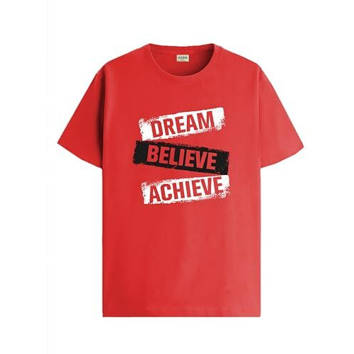 Adro Tshirt For Men | Printed T Shirt For Men | 100% Cotton T-Shirt |Printed T Shirt | T-Shirts | Rn24-Dba-Rd-S Red