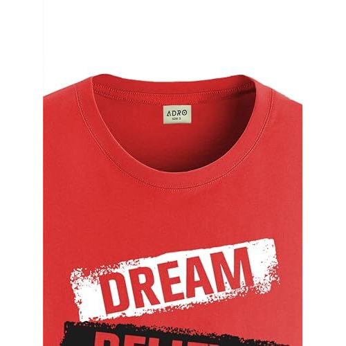 Adro Tshirt For Men | Printed T Shirt For Men | 100% Cotton T-Shirt |Printed T Shirt | T-Shirts | Rn24-Dba-Rd-S Red