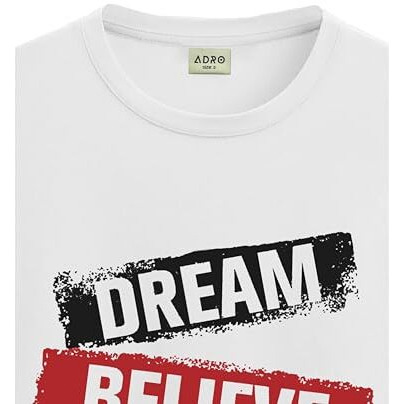 Adro Men's Solid Regular Fit T-Shirt (Rn24-Dba-Wh_White