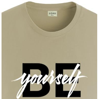 Adro Men's Solid Regular Fit T-Shirt (Rn24-Byo-Be_Beige