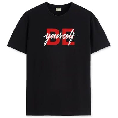 Adro Tshirt For Men | Printed T Shirt For Men | 100% Cotton T-Shirt |Printed T Shirt | T-Shirts | Rn24-Byo-Bl-S Black