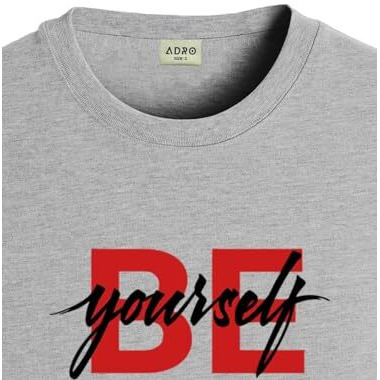 Adro Men's Solid Regular Fit T-Shirt (Rn24-Byo-Gr_Grey