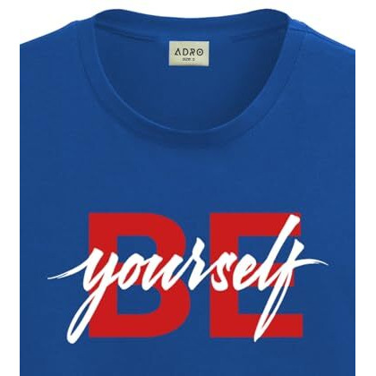 Adro Men's Solid Regular Fit T-Shirt (Rn24-Byo-Rb_Royal Blue