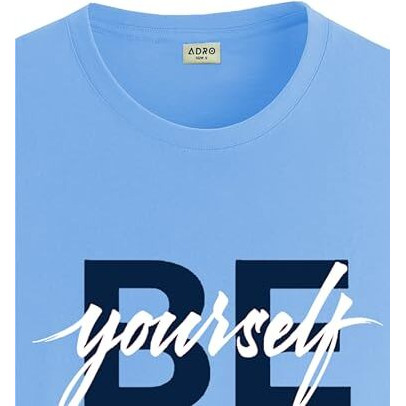 Adro Men's Solid Regular Fit T-Shirt (Rn24-Byo-Sk_Sky Blue