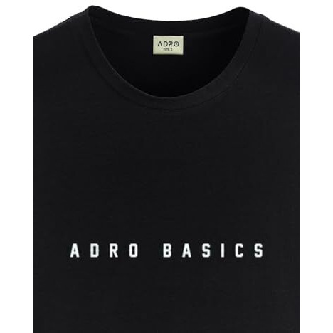 Adro Men's Solid Regular Fit T-Shirt (Rn24-Ar2-Bl_Black
