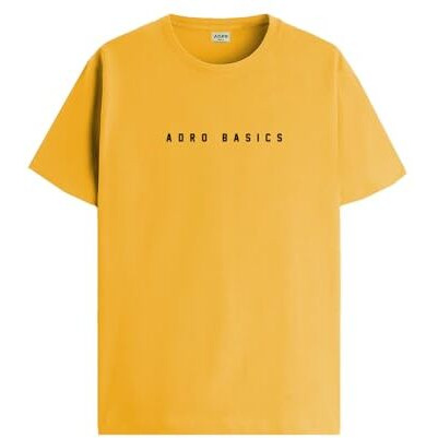 Adro Men's Solid Regular Fit T-Shirt (Rn24-Ar2-Mu_Mustard