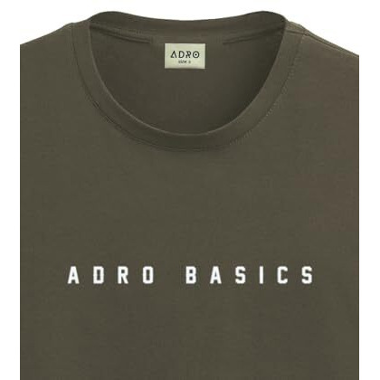 Adro Men's Solid Regular Fit T-Shirt (Rn24-Ar2-Ol_Olive