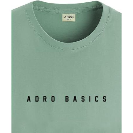Adro Men's Solid Regular Fit T-Shirt (Rn24-Ar2-Pt_Pista