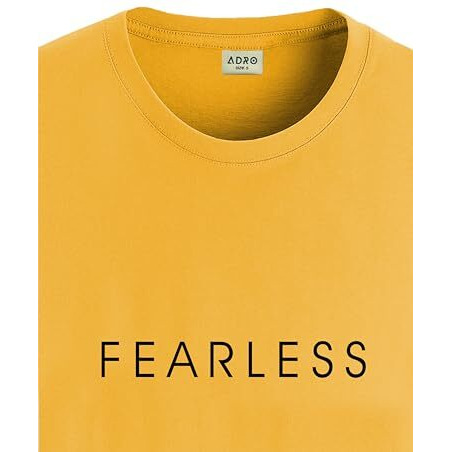 Adro Men's Solid Regular Fit T-Shirt (Rn24-Frl-Mu_Mustard