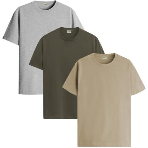 Adro T Shirts Pack Of 3 Mens Tshirts Cotton T Shirts For Men Pack Of 3 T Shirts Regular Fit Tshirts Combo T Shirts Solid Tshirt For Men | Rcm3-Pln-Gr-Ol-Be-M