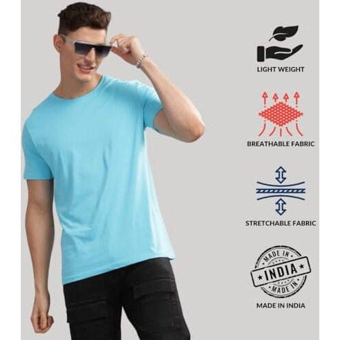 Adro T Shirts Pack Of 3 Mens Tshirts Cotton T Shirts For Men Pack Of 3 T Shirts Regular Fit Tshirts Combo T Shirts Solid Tshirt For Men | Rcm3-Pln-Mi-Wh-Gr-M