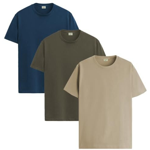Adro T Shirts Pack Of 3 Mens Tshirts Cotton T Shirts For Men Pack Of 3 T Shirts Regular Fit Tshirts Combo T Shirts Solid Tshirt For Men | Rcm3-Pln-Sb-Ol-Be-Xl