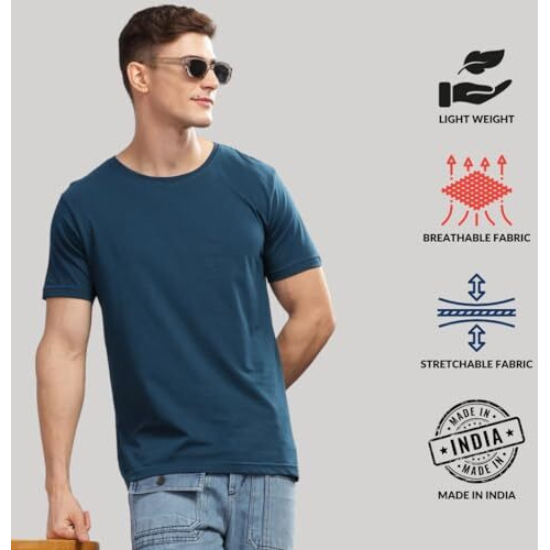 Adro T Shirts Pack Of 3 Mens Tshirts Cotton T Shirts For Men Pack Of 3 T Shirts Regular Fit Tshirts Combo T Shirts Solid Tshirt For Men | Rcm3-Pln-Sb-Ol-Be-L