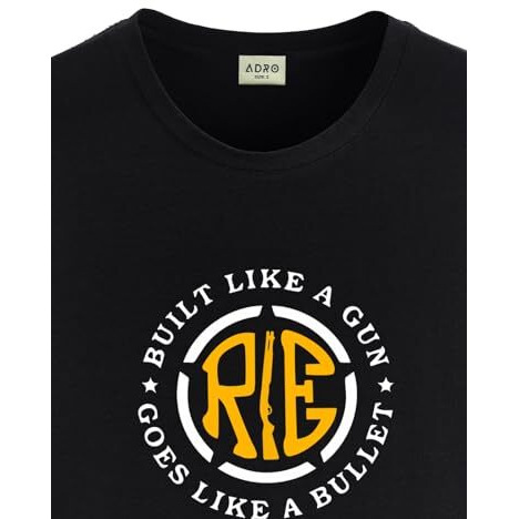 Adro Men's Solid Regular Fit T-Shirt (Rn24-Bul-Bl_Black