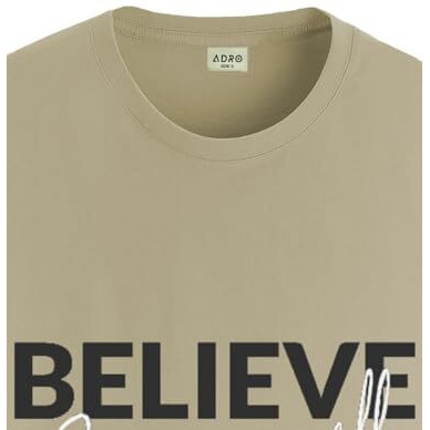 Adro Tshirt For Men | Printed T Shirt For Men | 100% Cotton T-Shirt |Printed T Shirt | T-Shirts | Rn24-Inv-Be-S Beige