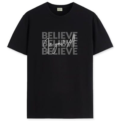 Adro Men's Solid Regular Fit T-Shirt (Rn24-Inv-Bl_Black