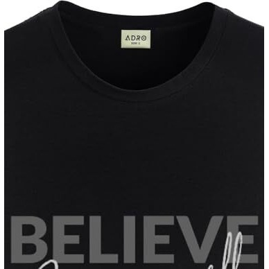 Adro Men's Solid Regular Fit T-Shirt (Rn24-Inv-Bl_Black