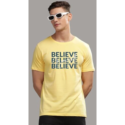 Adro Tshirt For Men | Printed T Shirt For Men | 100% Cotton T-Shirt |Printed T Shirt | T-Shirts | Rn24-Inv-Ly-2Xl Light Yellow
