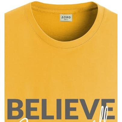 Adro Men's Solid Regular Fit T-Shirt (Rn24-Inv-Mu_Mustard