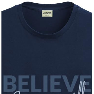 Adro Tshirt For Men | Printed T Shirt For Men | 100% Cotton T-Shirt |Printed T Shirt | T-Shirts | Rn24-Inv-Nb-L Navy Blue