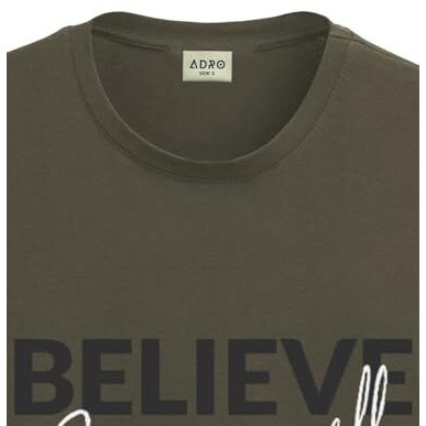 Adro Men's Solid Regular Fit T-Shirt (Rn24-Inv-Ol_Olive