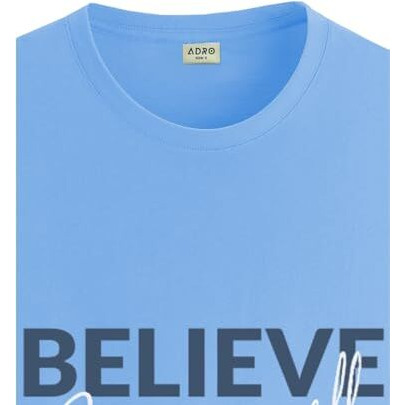 Adro Men's Solid Regular Fit T-Shirt (Rn24-Inv-Sk_Sky Blue