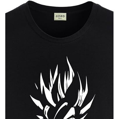 Adro Tshirt For Men | Printed T Shirt For Men | 100% Cotton T-Shirt |Printed T Shirt | T-Shirts | Rn24-Gok-Bl-L Black