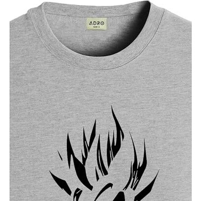 Adro Men's Solid Regular Fit T-Shirt (Rn24-Gok-Gr_Grey