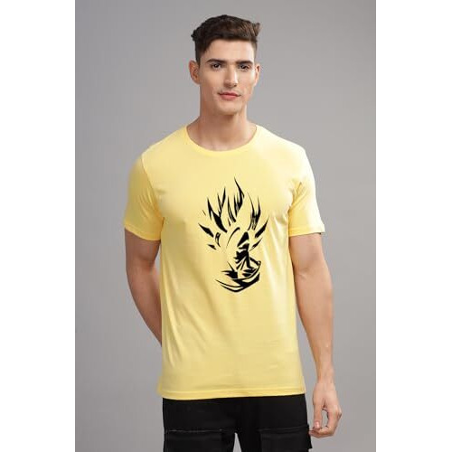 Adro Tshirt For Men | Printed T Shirt For Men | 100% Cotton T-Shirt |Printed T Shirt | T-Shirts | Rn24-Gok-Ly-S Light Yellow