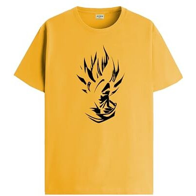 Adro Men's Solid Regular Fit T-Shirt (Rn24-Gok-Mu_Mustard