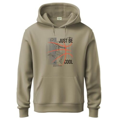 Adro Hoodies For Men | Printed Regular Fit Hoodie For Men | Cotton Hoodie | Mens Hoodies | Sweatshirt For Men | Hooded Hoodie | H24-Bcl-Be-Large Beige