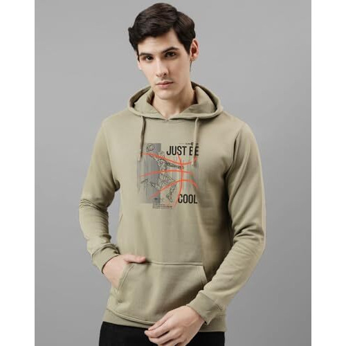 Adro Hoodies For Men | Printed Regular Fit Hoodie For Men | Cotton Hoodie | Mens Hoodies | Sweatshirt For Men | Hooded Hoodie | H24-Bcl-Be-Large Beige