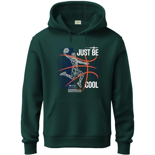 Adro Basketball Design Hoodie For Men, 320 Gsm Soft Cotton Hoodies, Long Lasting Printed Hoodie | Mens Hoodies | Sweatshirt For Men|H24-Bcl-Grn-Xl Green