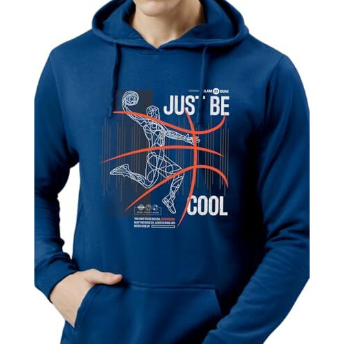 Adro Basketball Design Hoodie For Men, 320 Gsm Soft Cotton Hoodies, Long Lasting Printed Hoodie | Mens Hoodies | Sweatshirt For Men|H24-Bcl-Rb-Xl Royal Blue