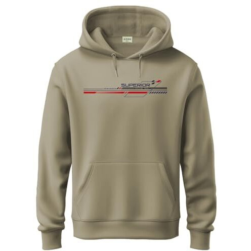 Adro Men's Regular Fit Hoodies | Printed Hoodie| Cotton Hoodie | Mens Hoodies | Sweatshirt For Men | Hooded Hoodie | H24-Rac-Be-Small Beige