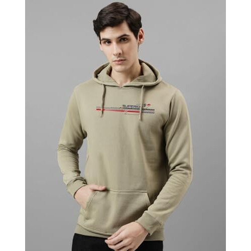 Adro Men's Regular Fit Hoodies | Printed Hoodie| Cotton Hoodie | Mens Hoodies | Sweatshirt For Men | Hooded Hoodie | H24-Rac-Be-Small Beige